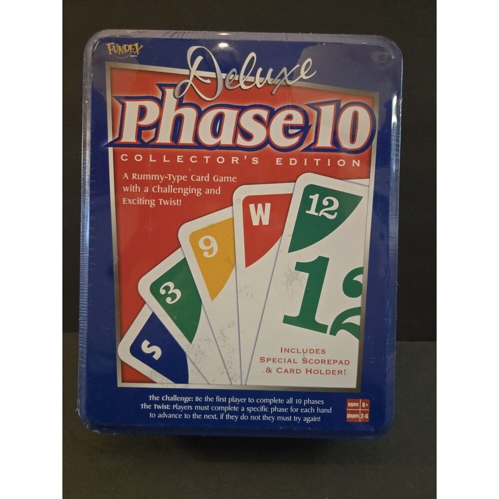 Phase 10 Deluxe Card Game Collector's Edition Tin Fundex 2002 Classic NEW